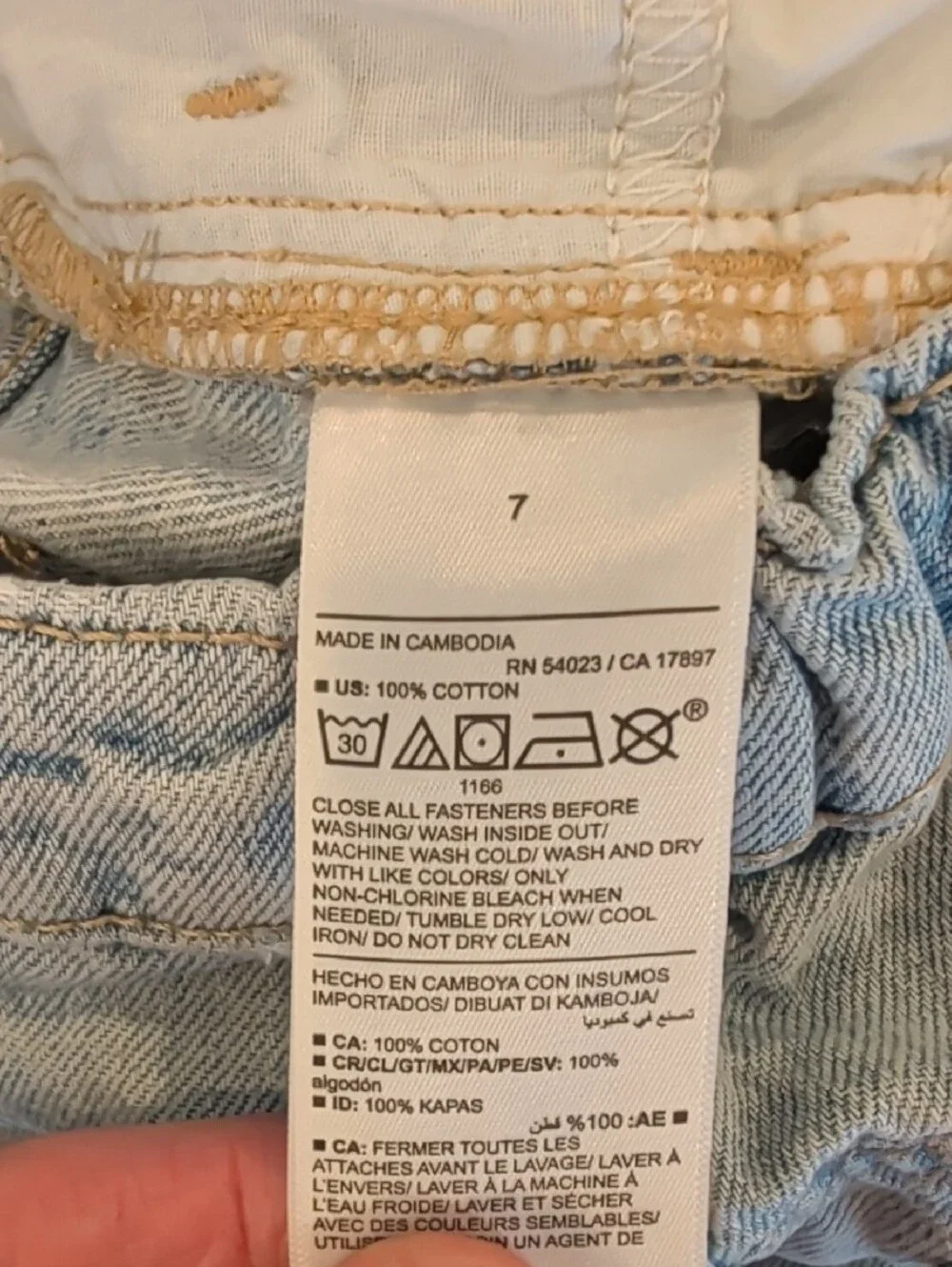 Old Navy Light Blue Distressed Wide-Leg Kids Jeans